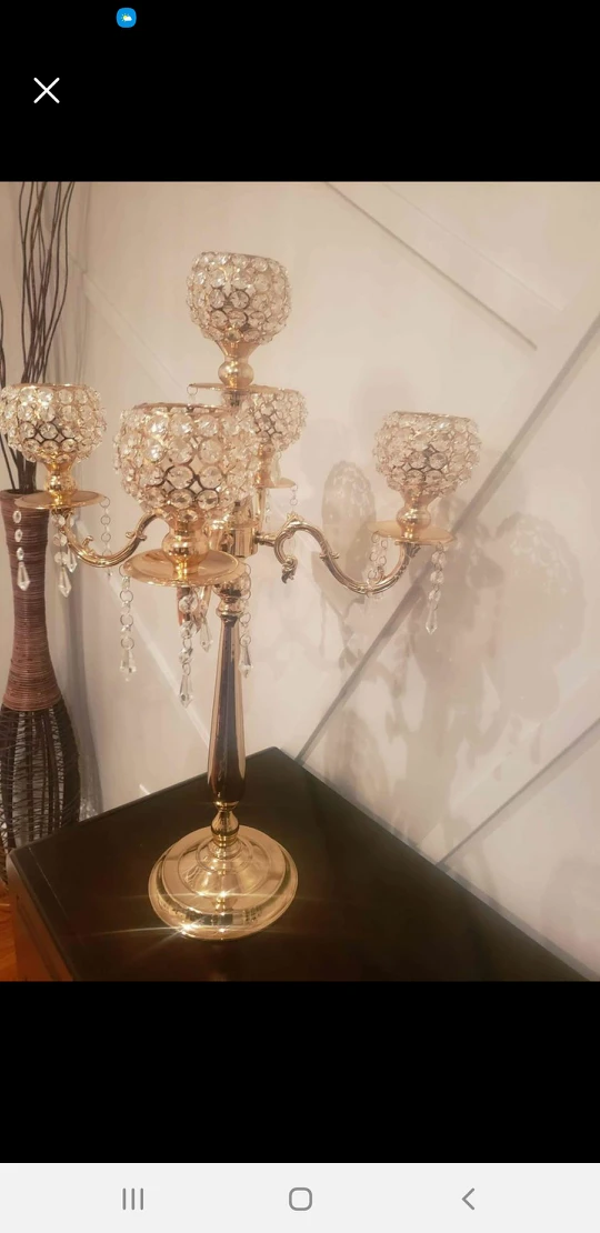 5 cups  30"  length candelabra gold color $35