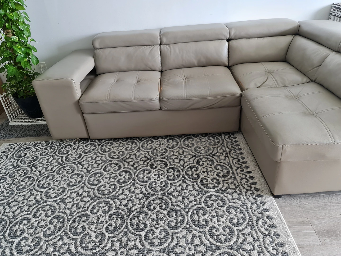 sectional sofa + bed with two stools and  storage ottoman