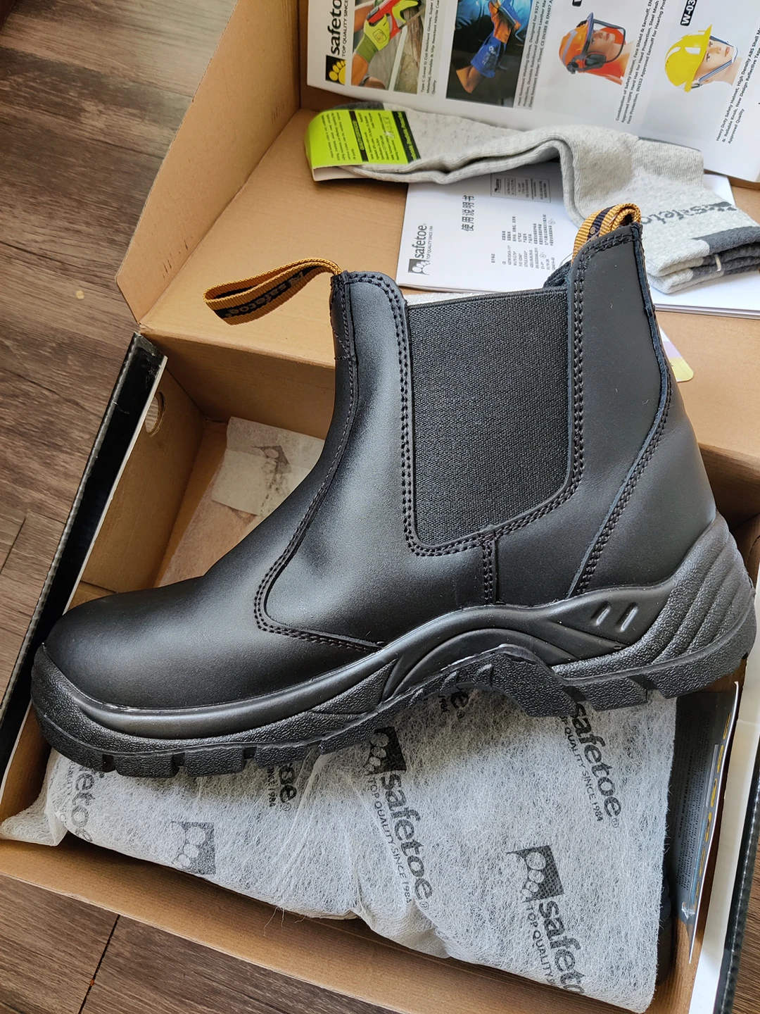 Mens Chelsea Work Boots Steel Toe Safety Boots