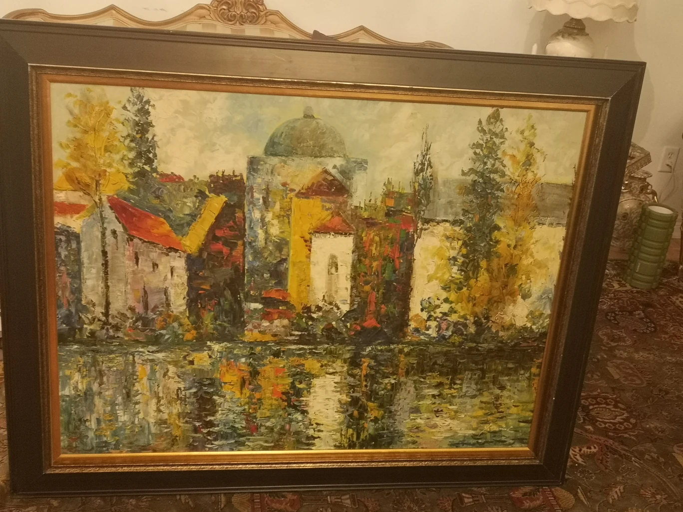 framed signed oil painting