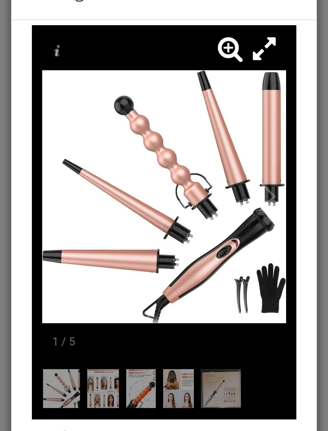 HILTNE Interchangeable 5 in 1 Curling Wand Set - photo 2