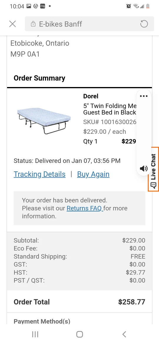 EASY FOLDABLE COT - LIKE NEW!  USED FOR 1 MONTH. - photo 2