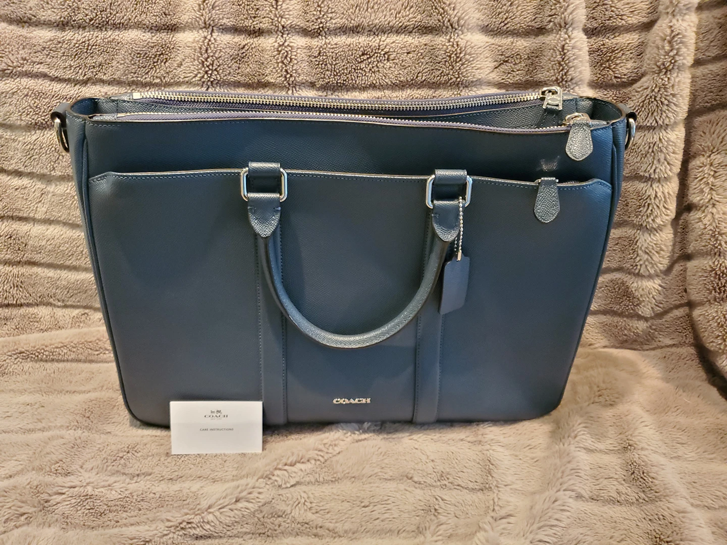 Coach leather laptop bag thumbnail