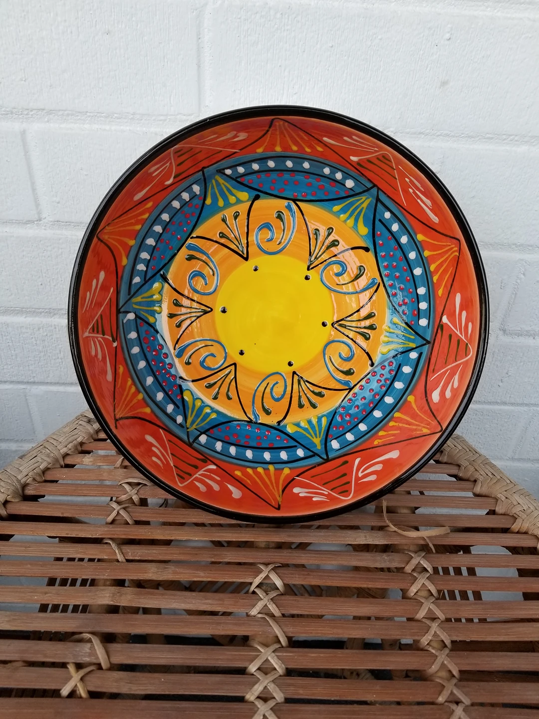 COLORFUL HAND PAINTED PASTA/SALAD BOWL BNWOT thumbnail