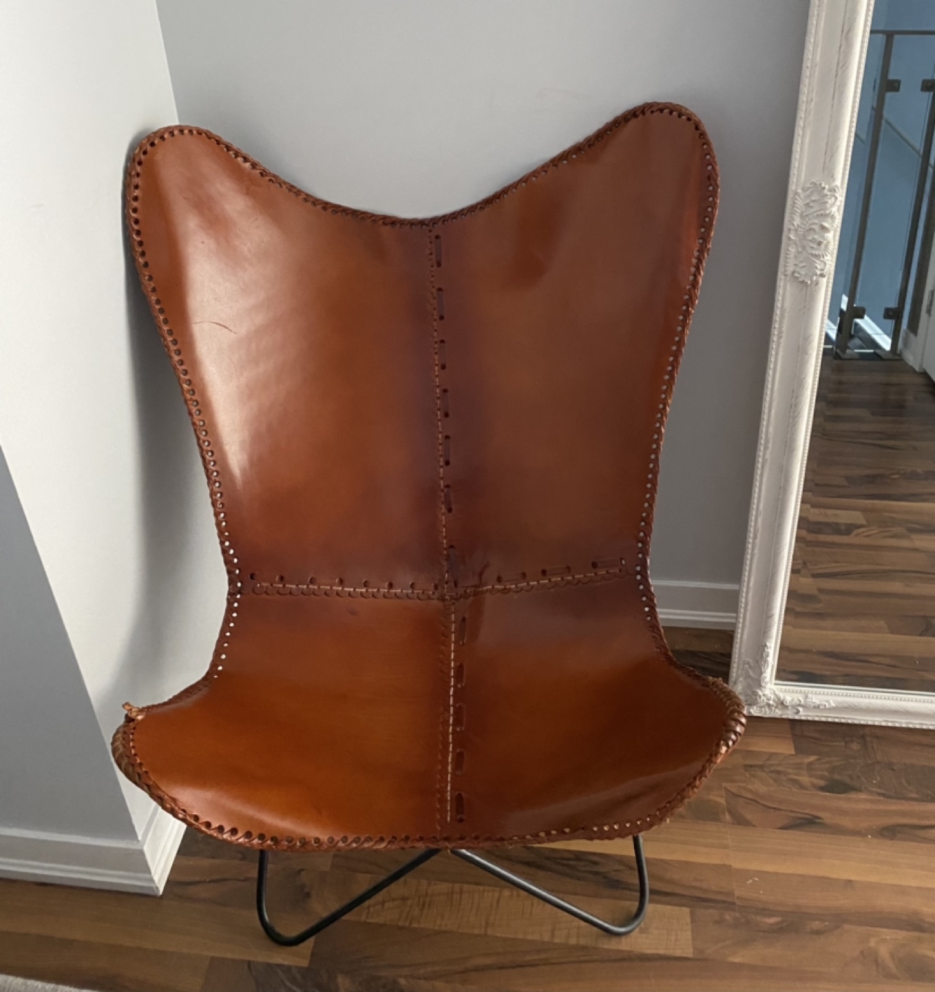 Brown Leather Accent Chair