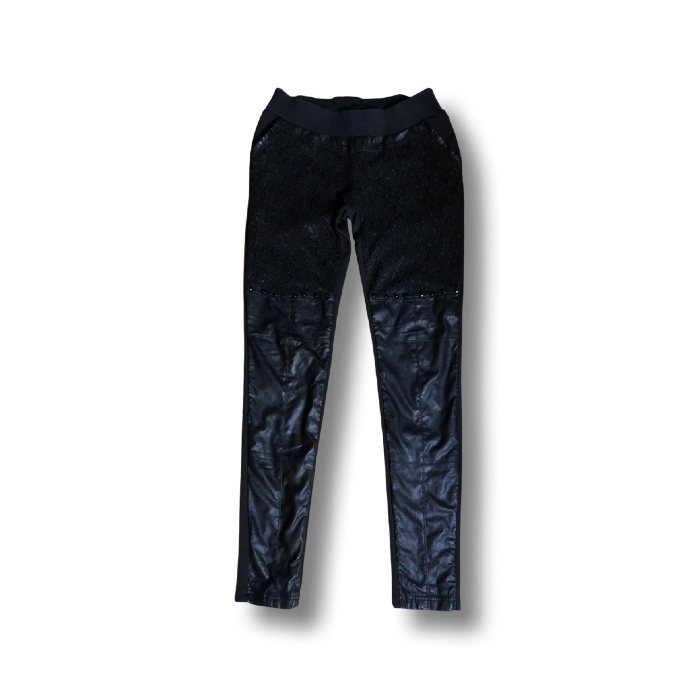 Black Pants with Lace & Faux Leather thumbnail