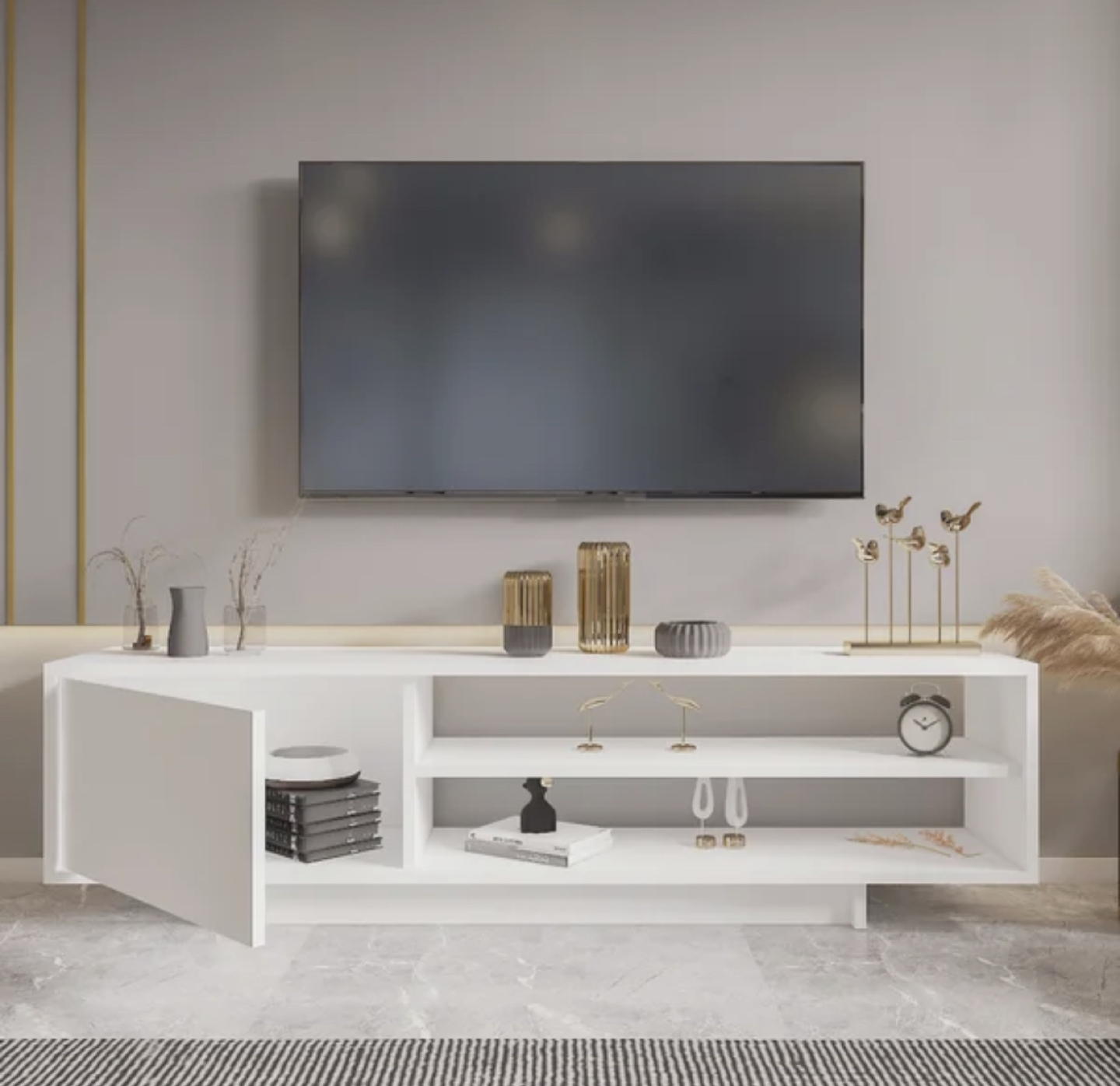 99% NEW TV stand/ media unit in white