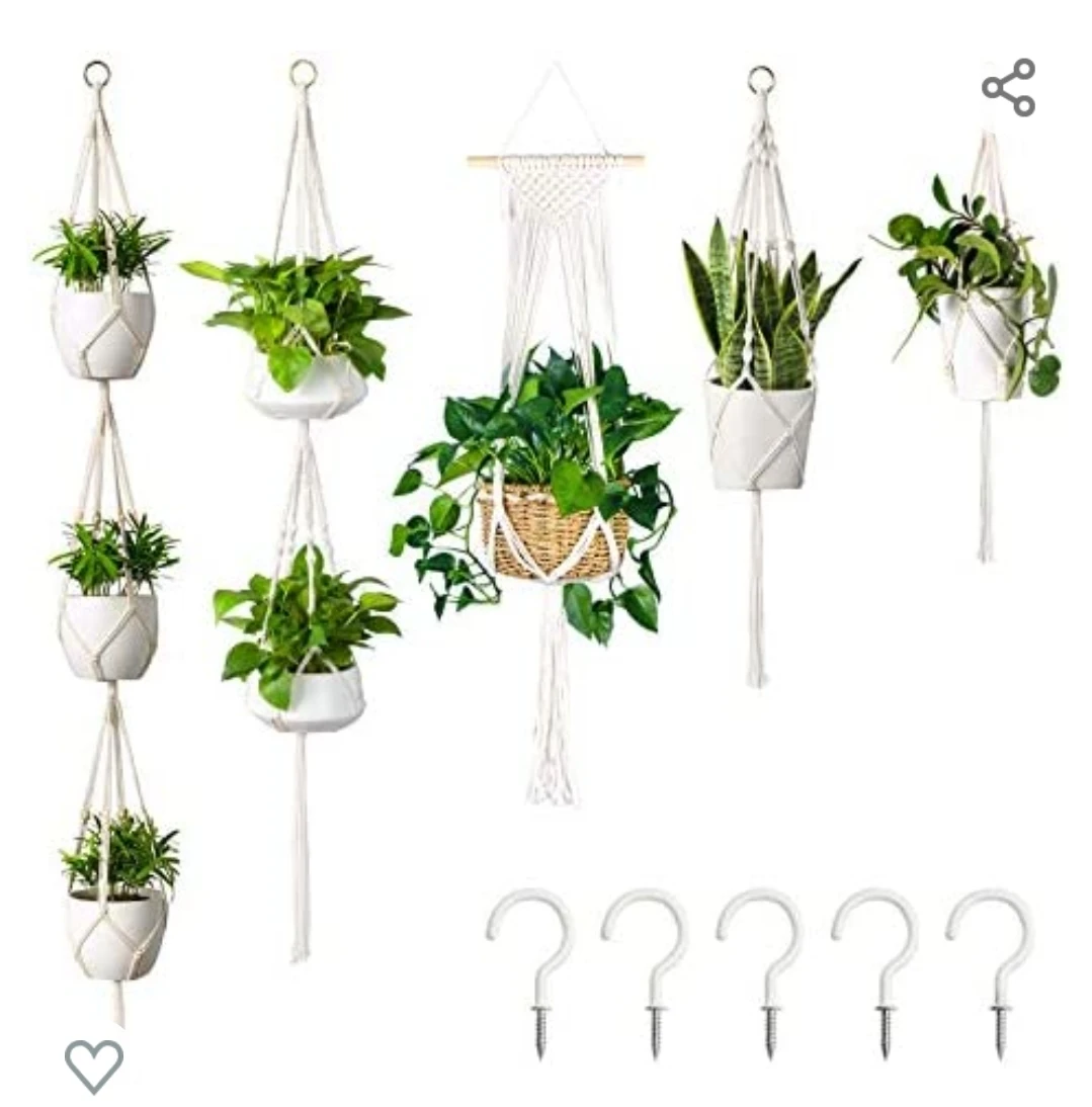 Macrame Plant Hangers with 5 Hooks thumbnail