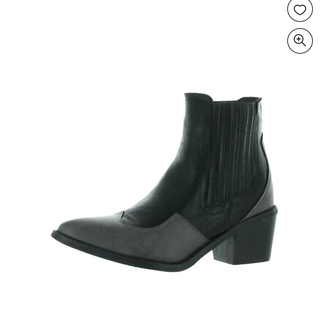 Seven7 Womens Tuxedo Tex Faux Leather Ankle Boots Grey and black thumbnail