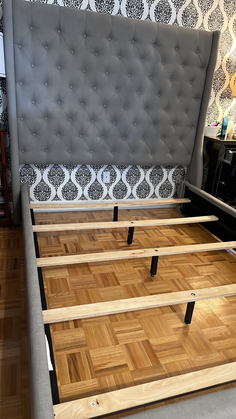 Queen size upholstered bed frame