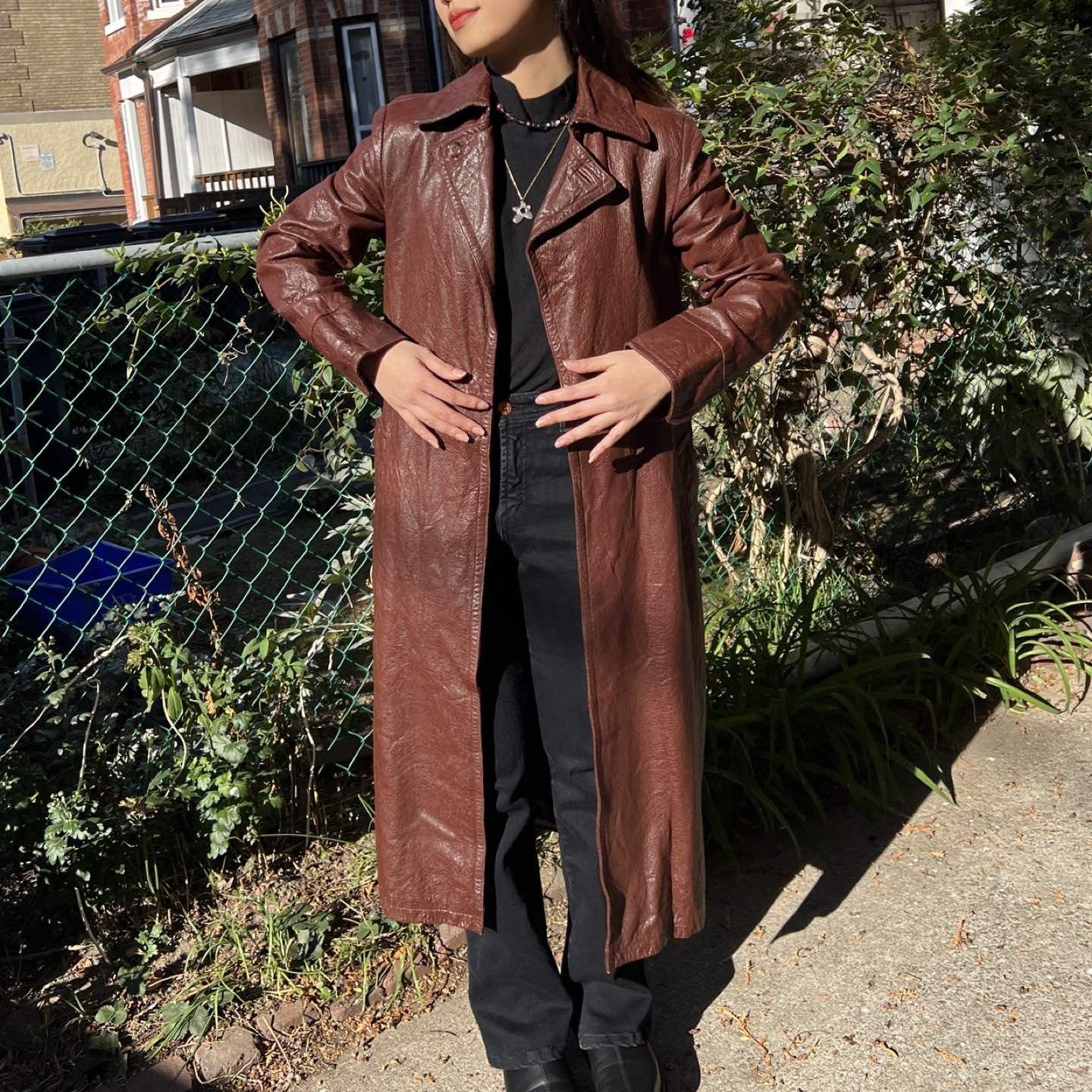 Vintage Leather Trench Coat image indicator(2)