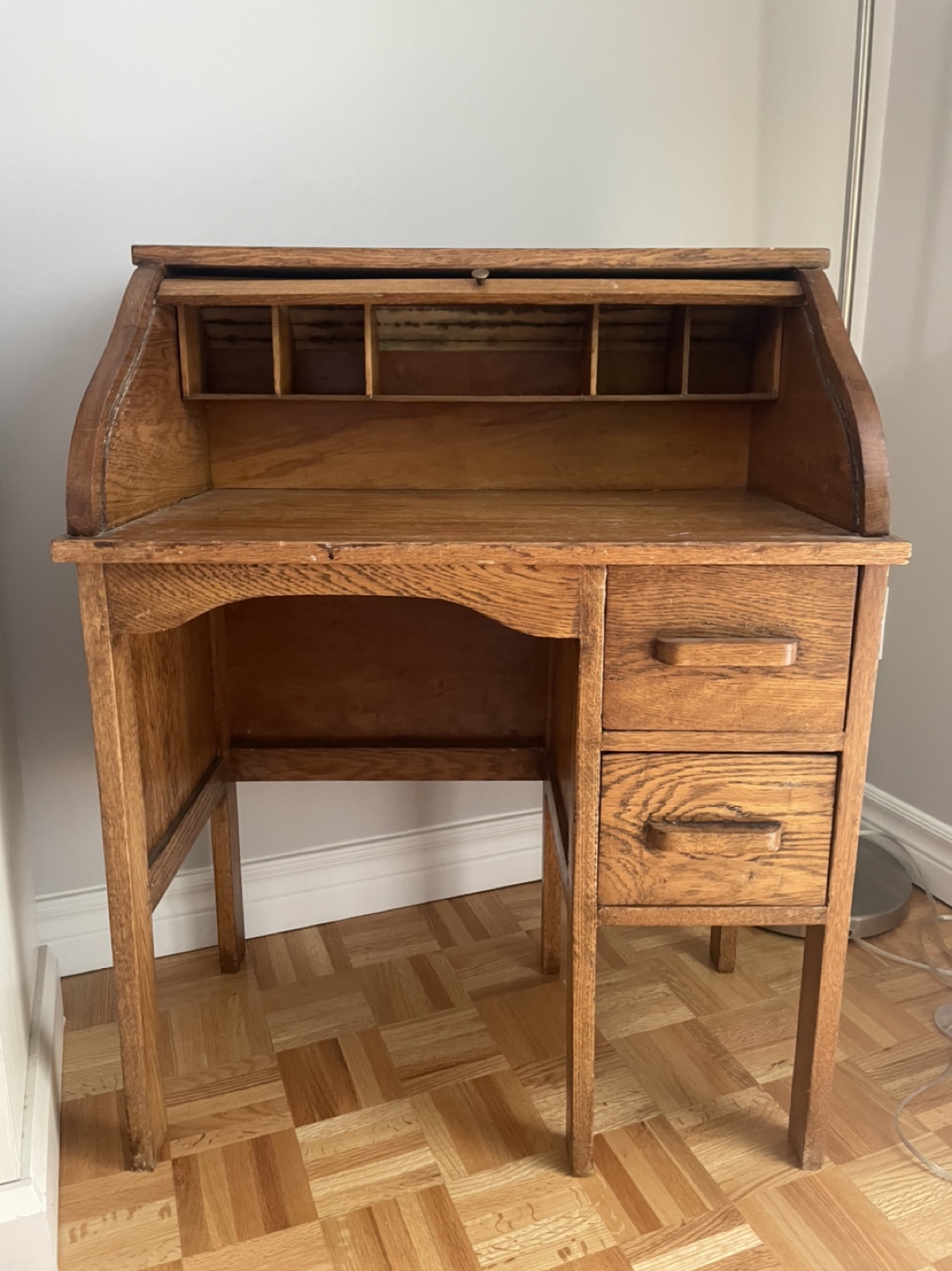 Kids oak antique desk - photo 3
