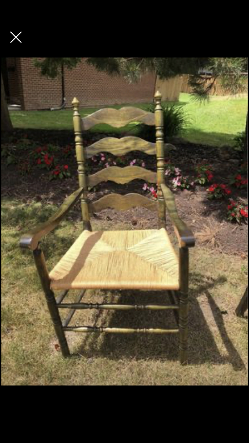 5 oak chairs with wicker seat (dinning chairs ) - photo 3