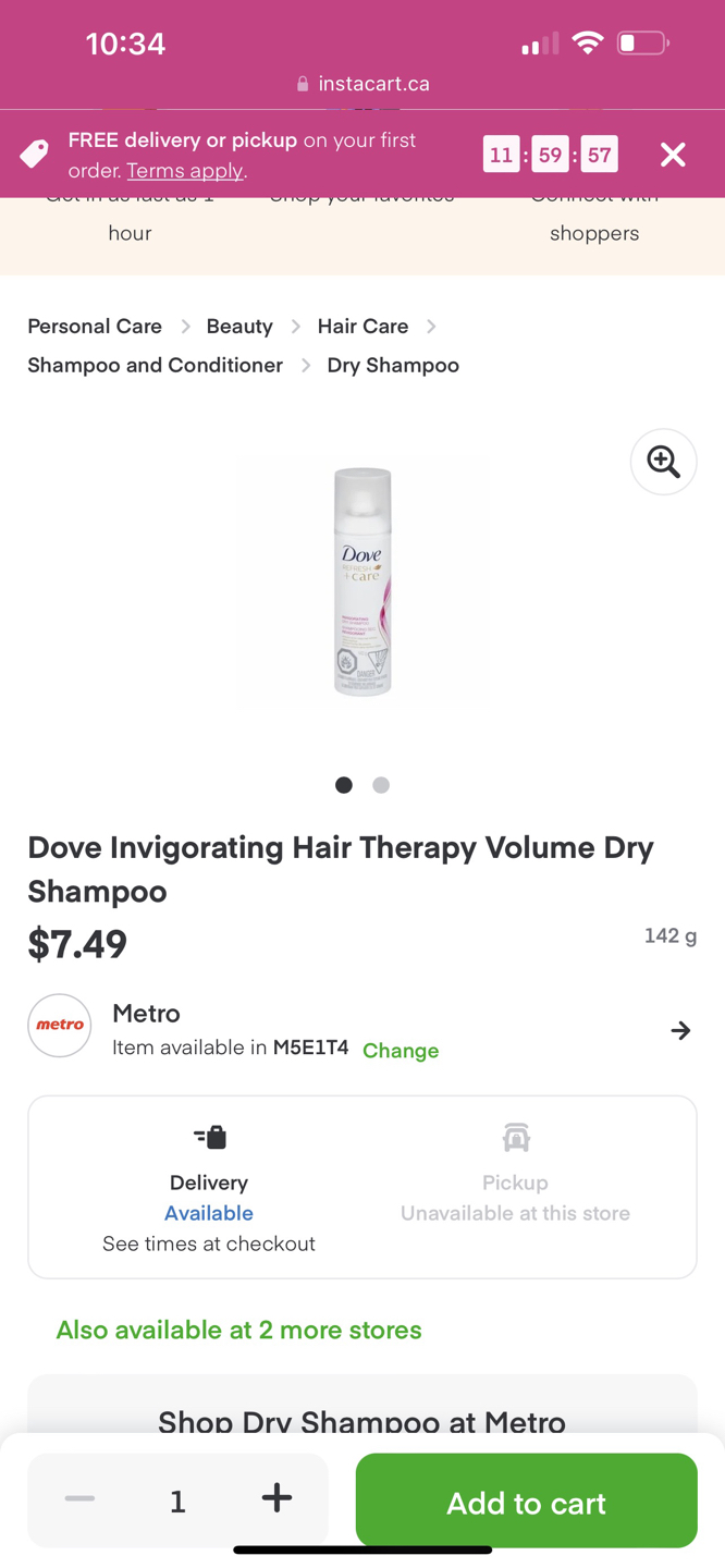 Dove Dry Shampoo travel size 32g Brand New image indicator(3)