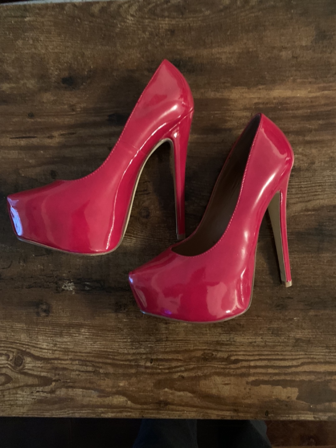 Red high platform heels size 6 thumbnail