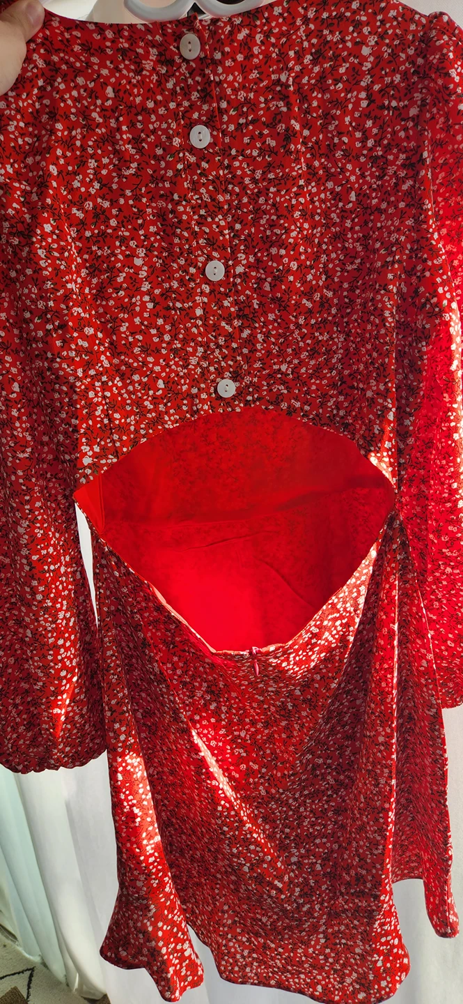 Red Flowered Dress Commense - photo 3