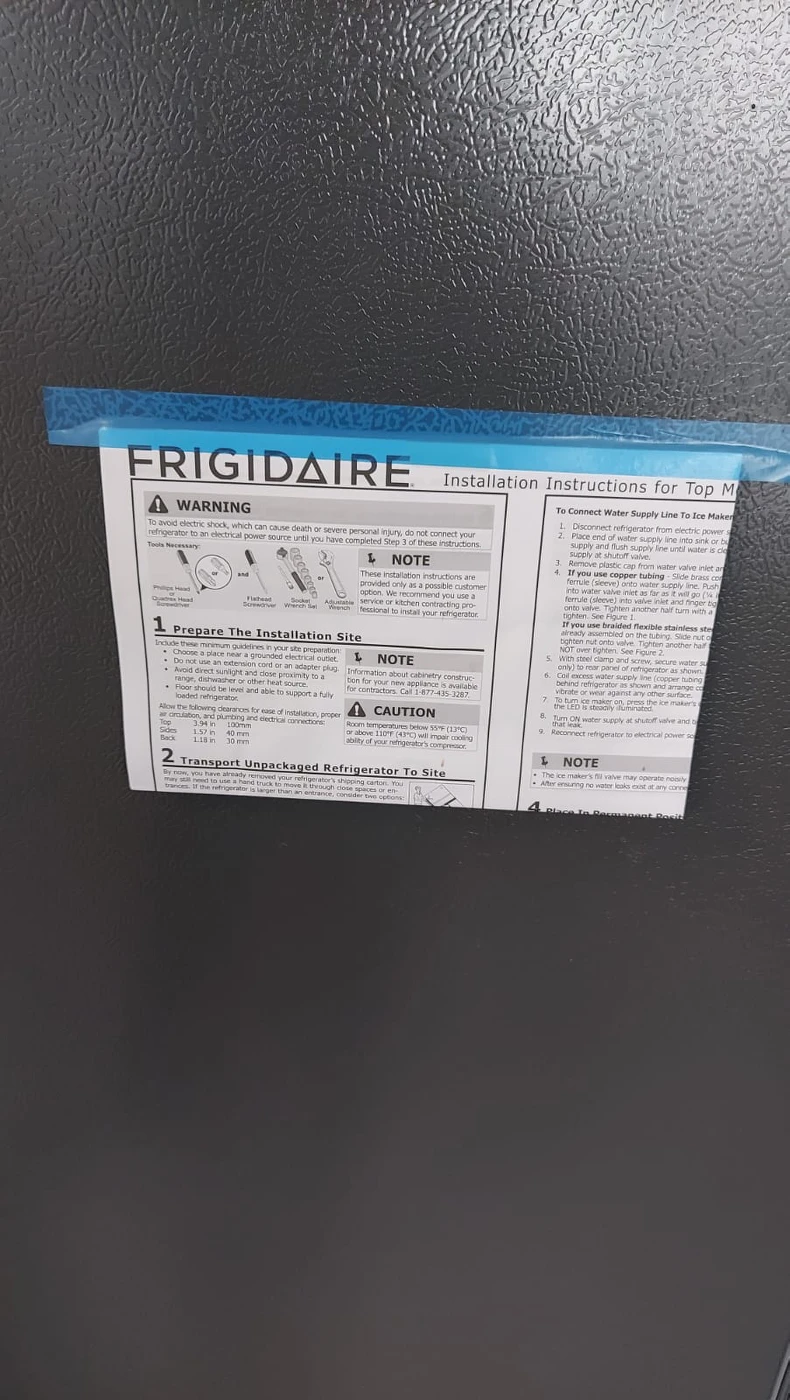 1.5 yr old Frigidaire Fridge 13 cu ft image indicator(2)