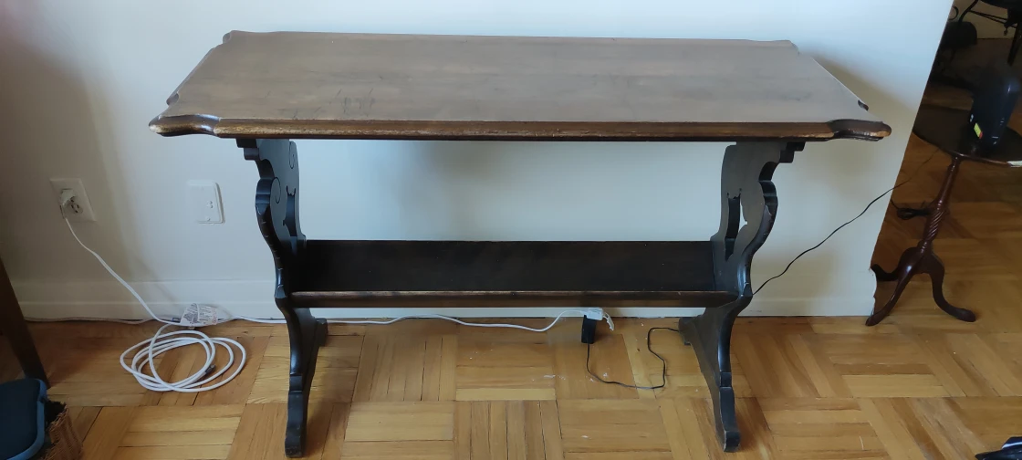 MUST GO ASAP!!! Vintage, solid wood TV/hall table or vanity image indicator(3)