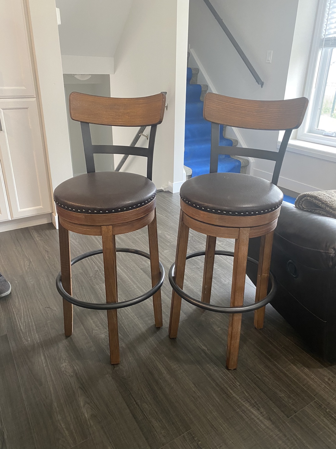 2 beautiful swivel stools