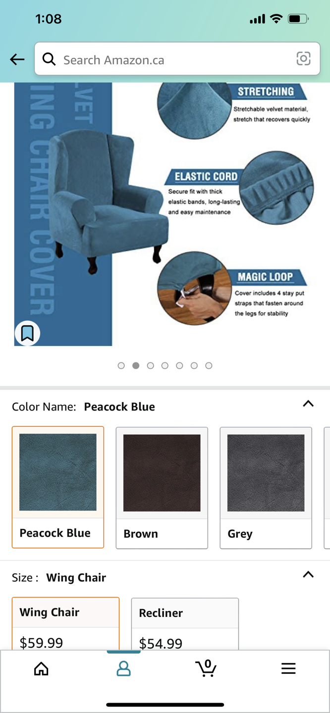 Wing chair velvet cover 🦃