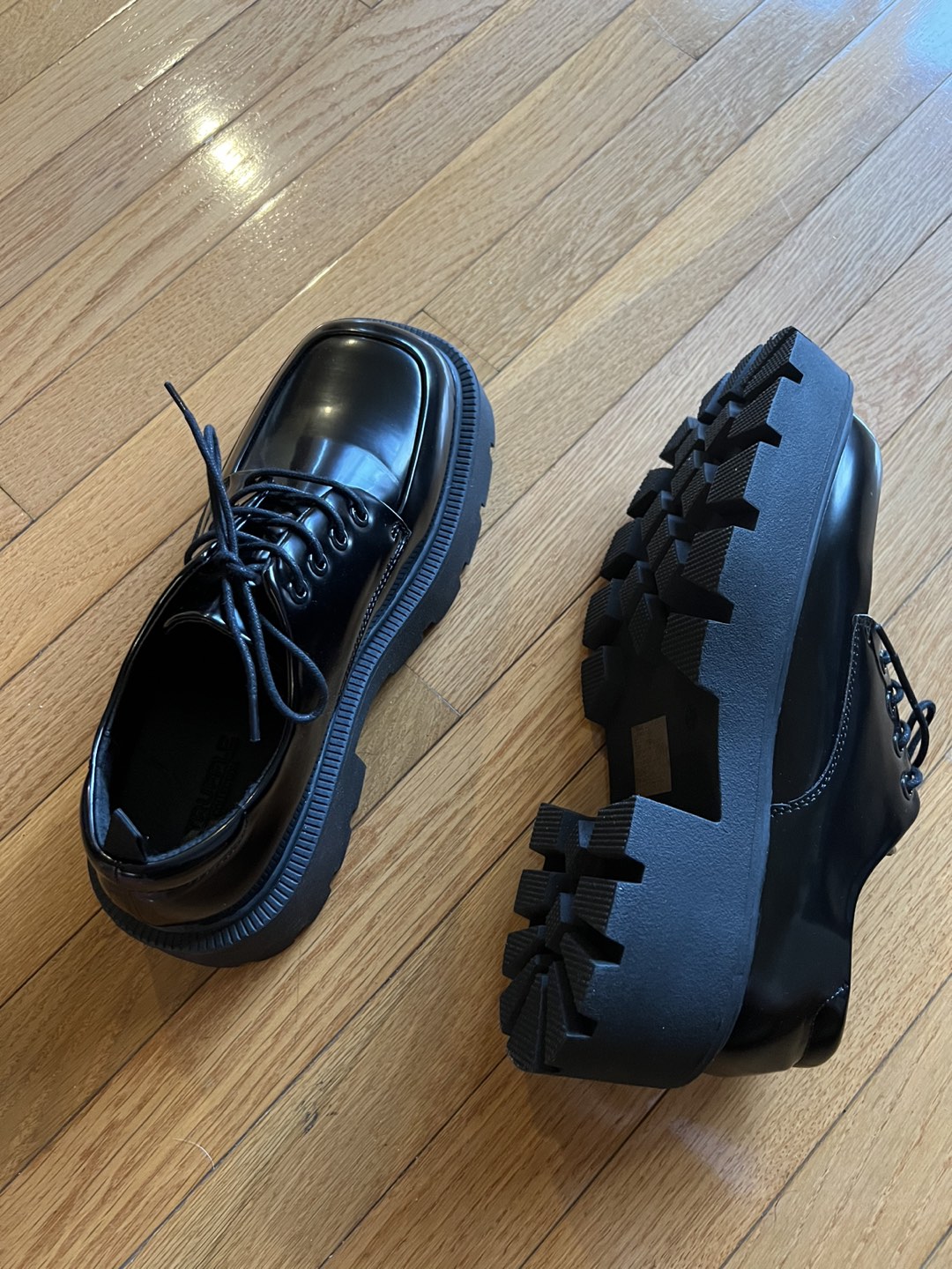 Size 9.5 Wide fit Extra chunky New With Tags loafer black shoes - photo 5
