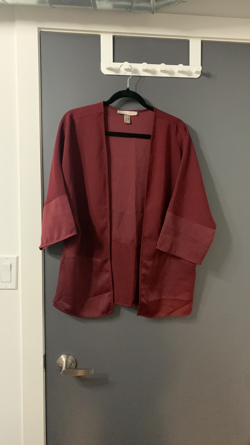 Forever 21 Contemporary kimono style maroon sweater image indicator(3)