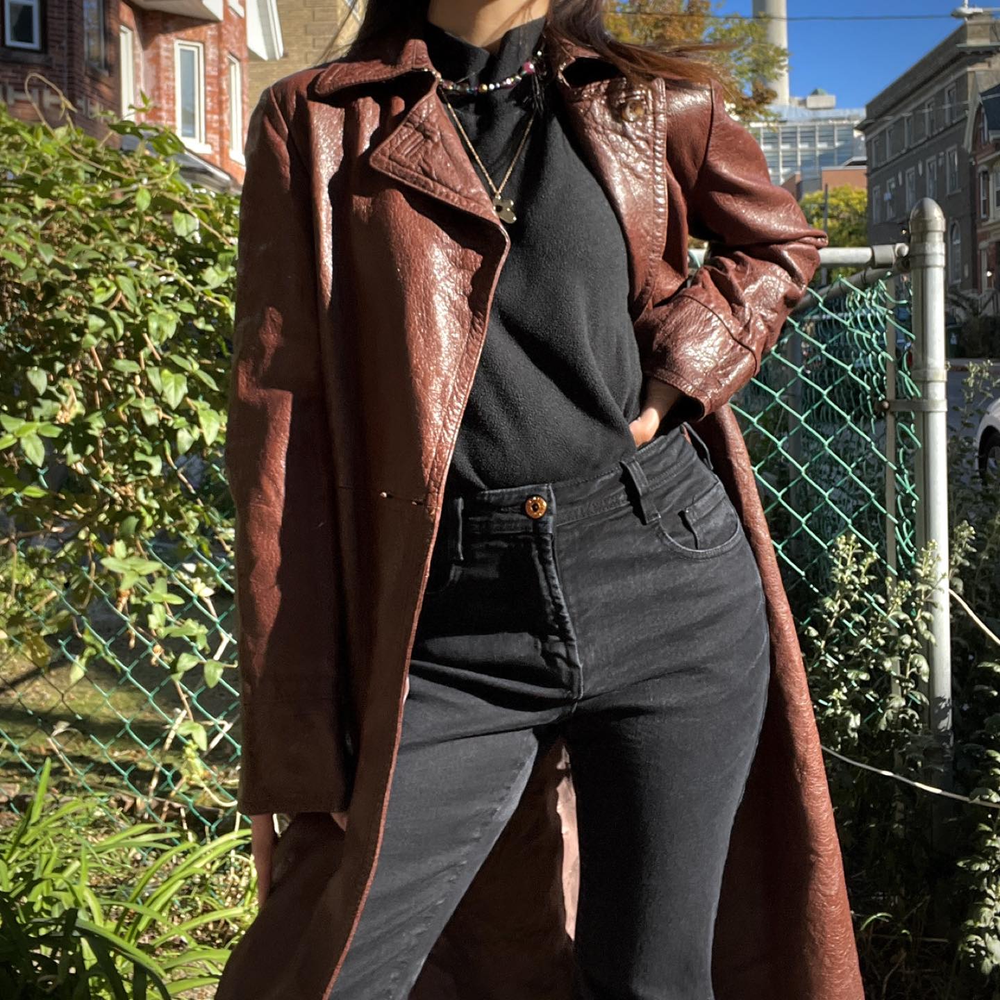 Vintage Leather Trench Coat image indicator(6)