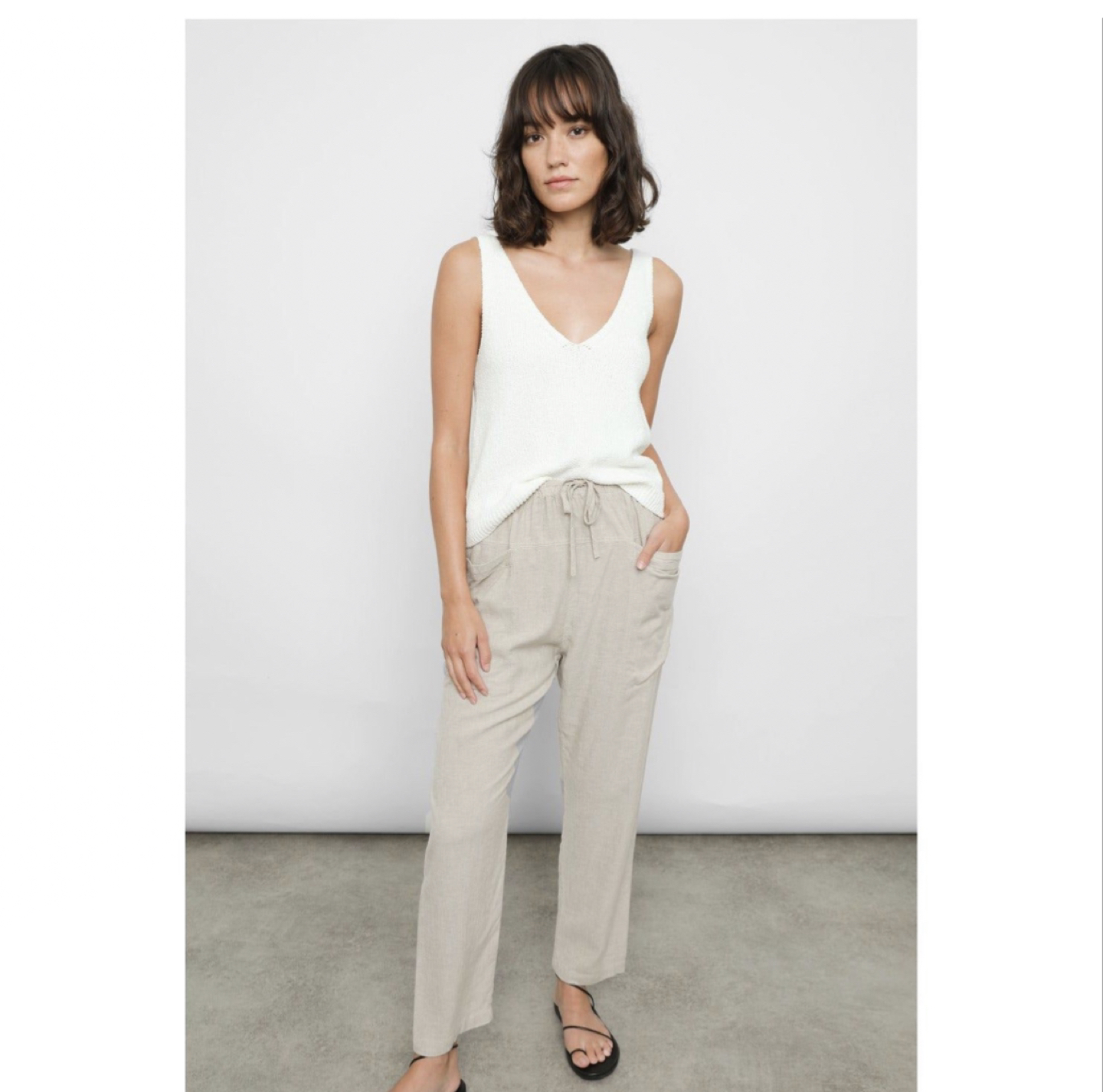 Rails Maise Crochet Knit Tank White thumbnail