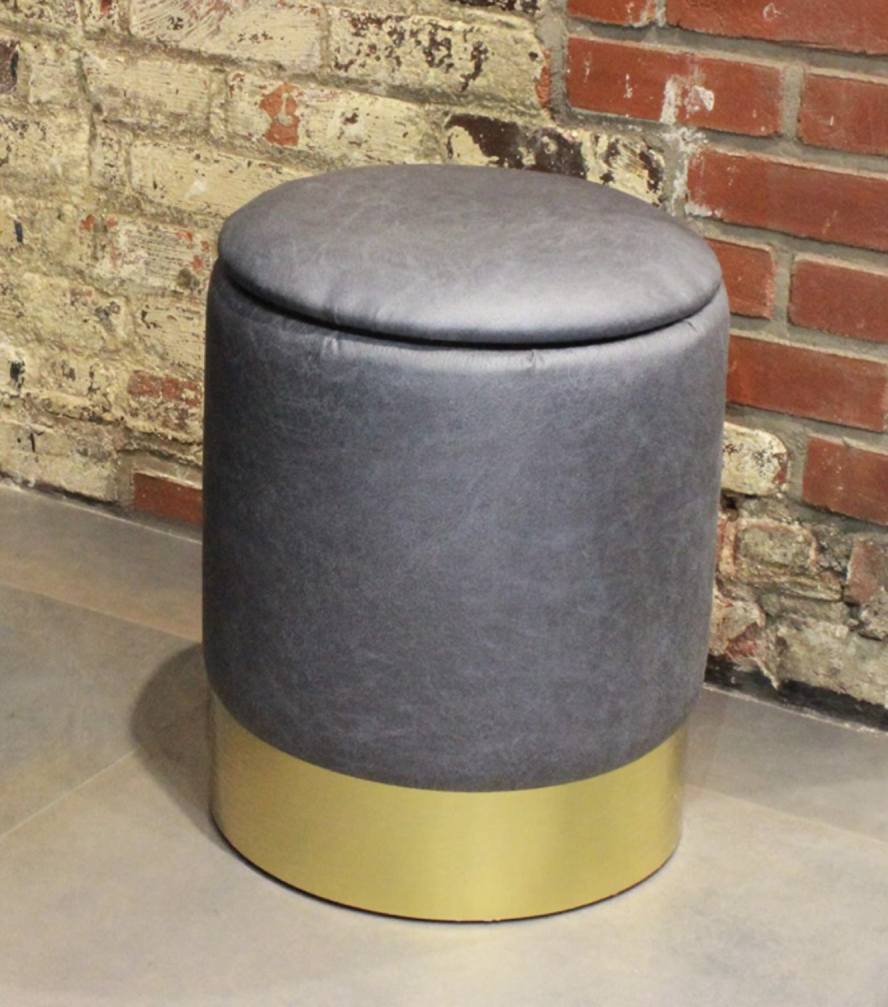 Navy stool/ottoman with storage