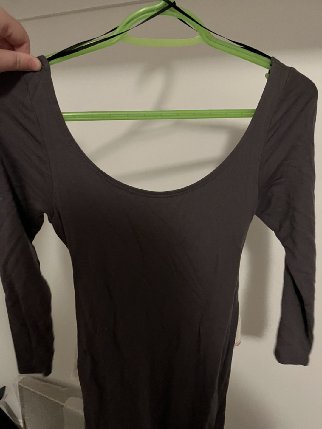 “Sage” brand grey body con dress with pink ribbon thumbnail
