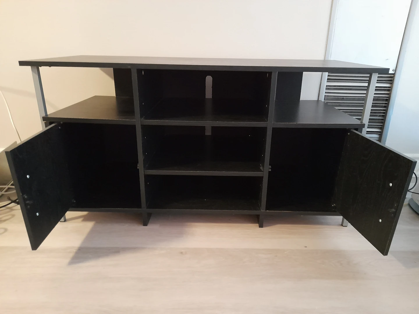 black TV stand with storage - photo 2