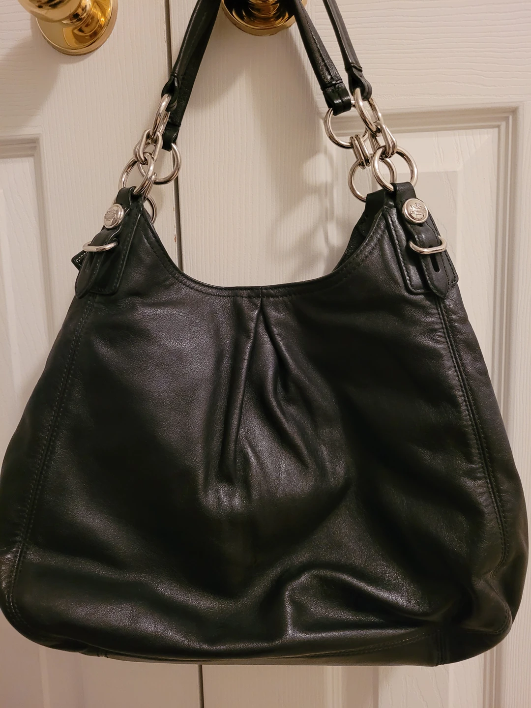 Coach black leather bag thumbnail