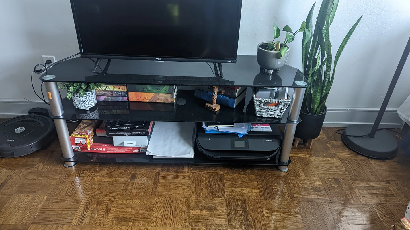 glass TV stand
