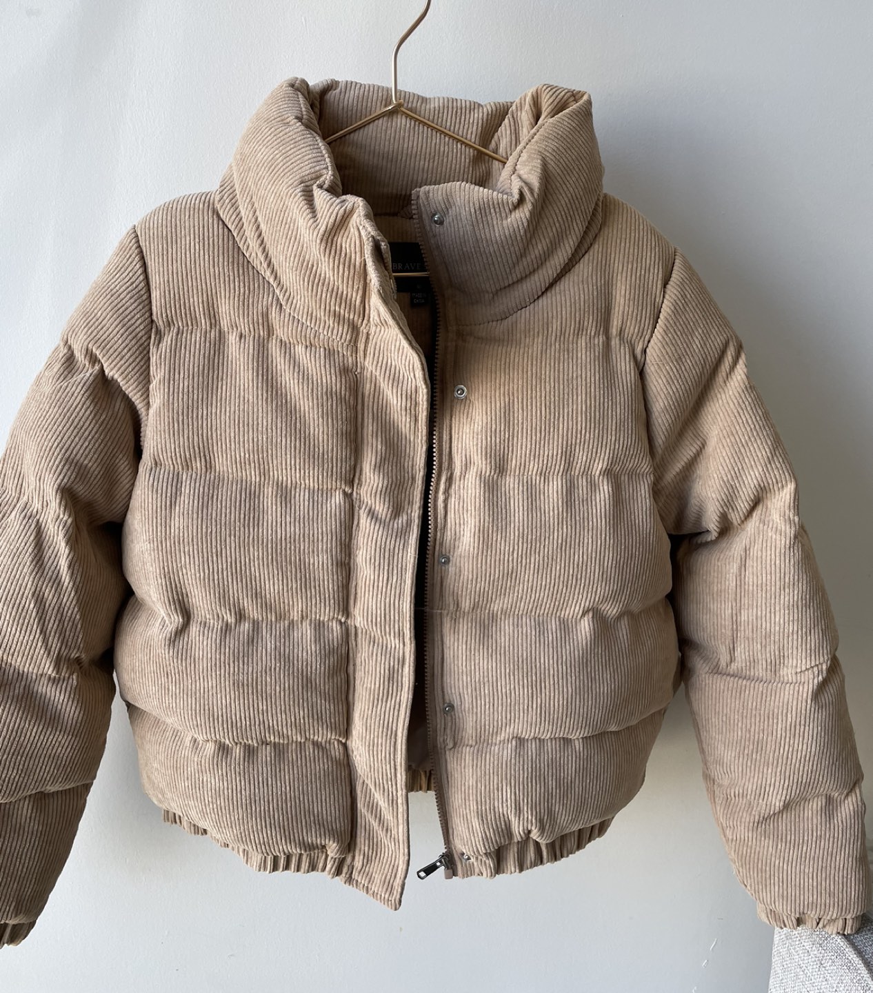 Puffer cord cream jacket (NEW) thumbnail