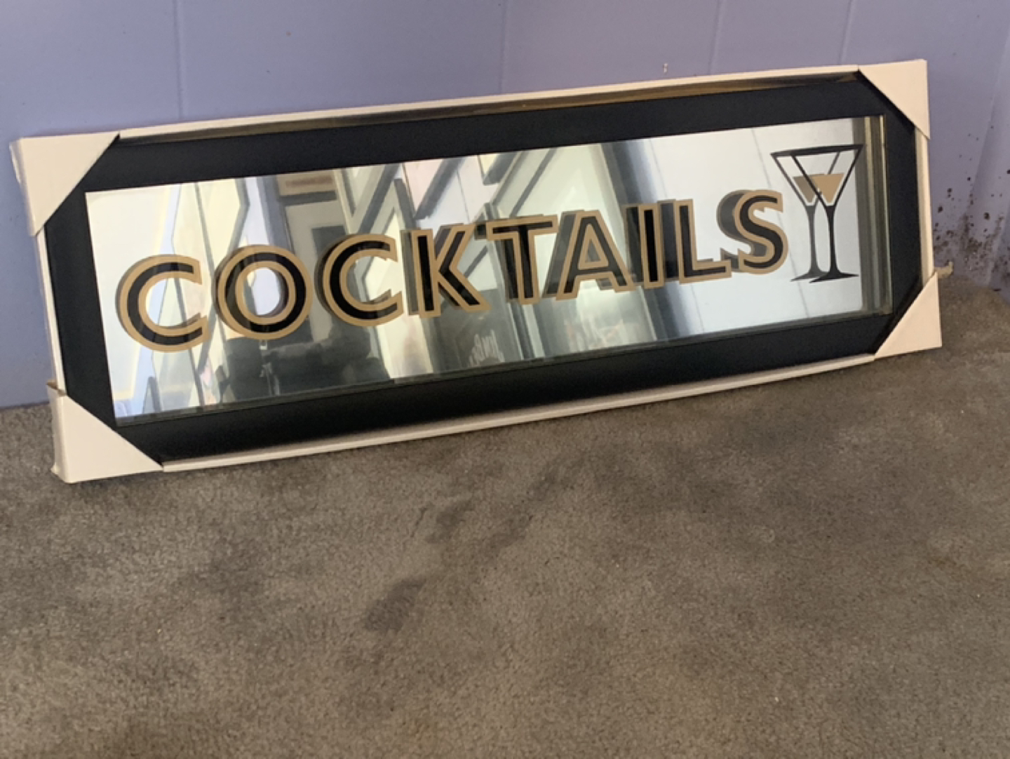 New 23X8 Mirrored Cocktails Bar Sign thumbnail