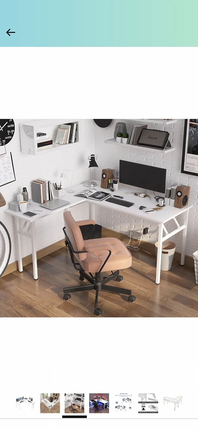 L shape corner desk white - photo 2