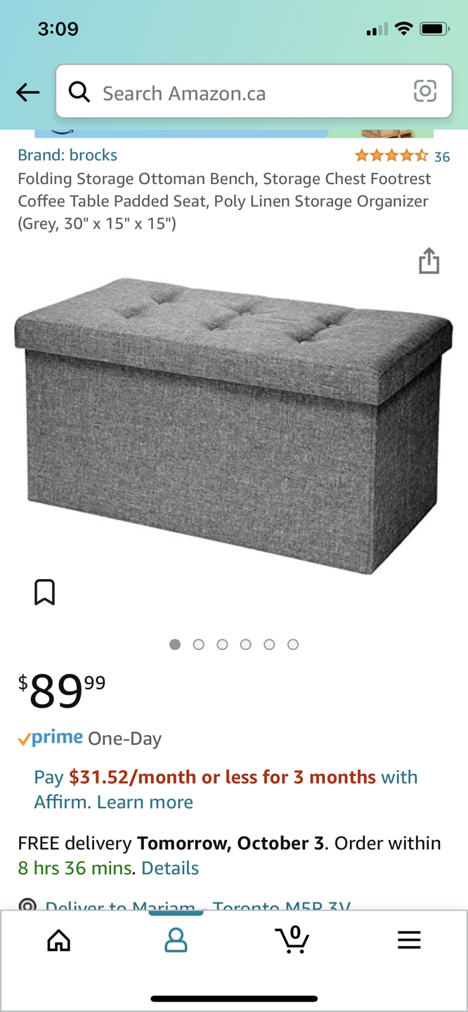 Folding Storage bench / ottoman