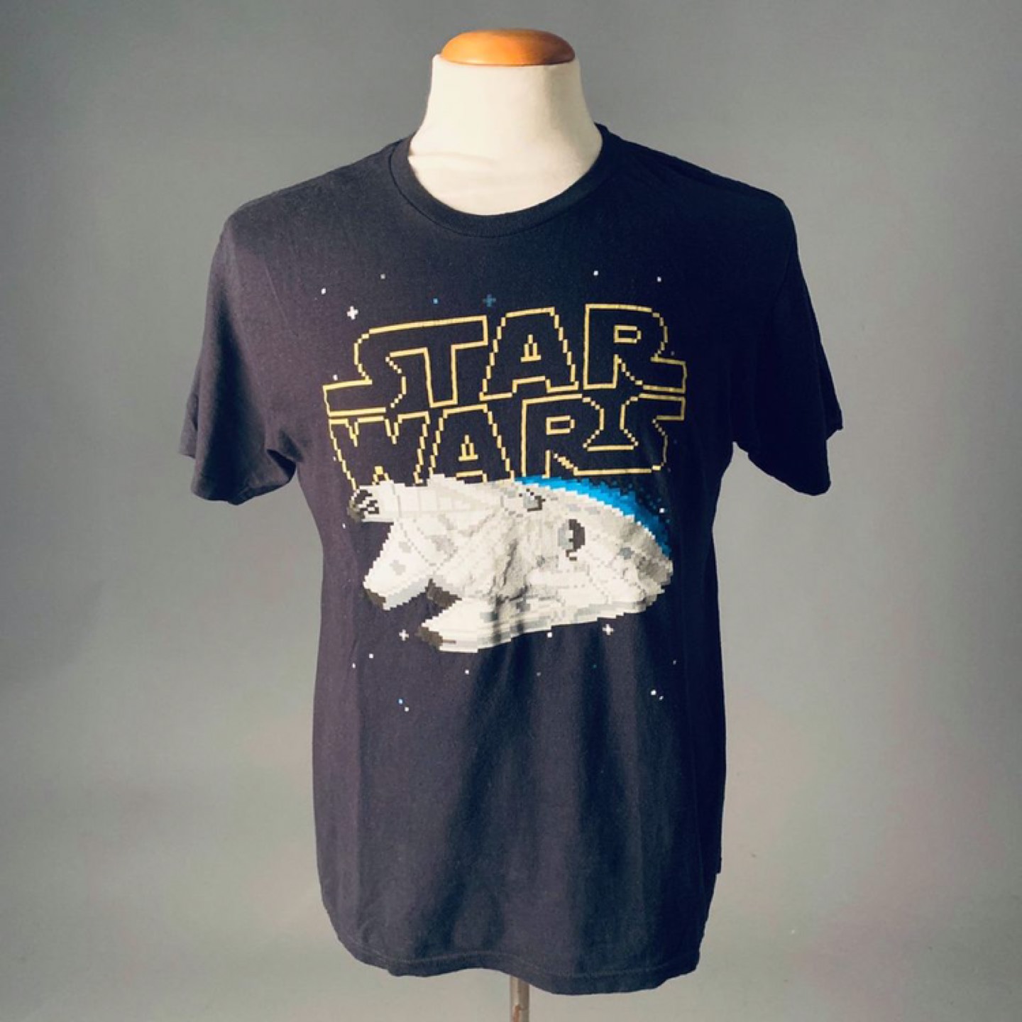 STAR WARS BLACK 8-BIT MILLENIUM FALCON TEE thumbnail