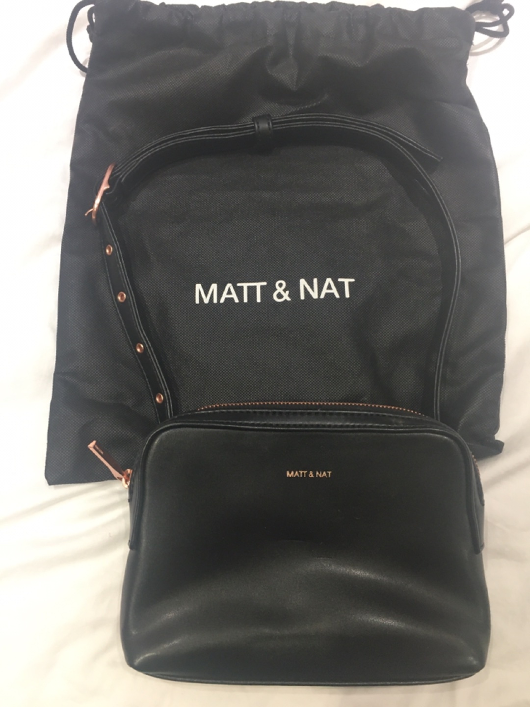 Matt & Nat vegan waist purse W rose gold zipper - new thumbnail