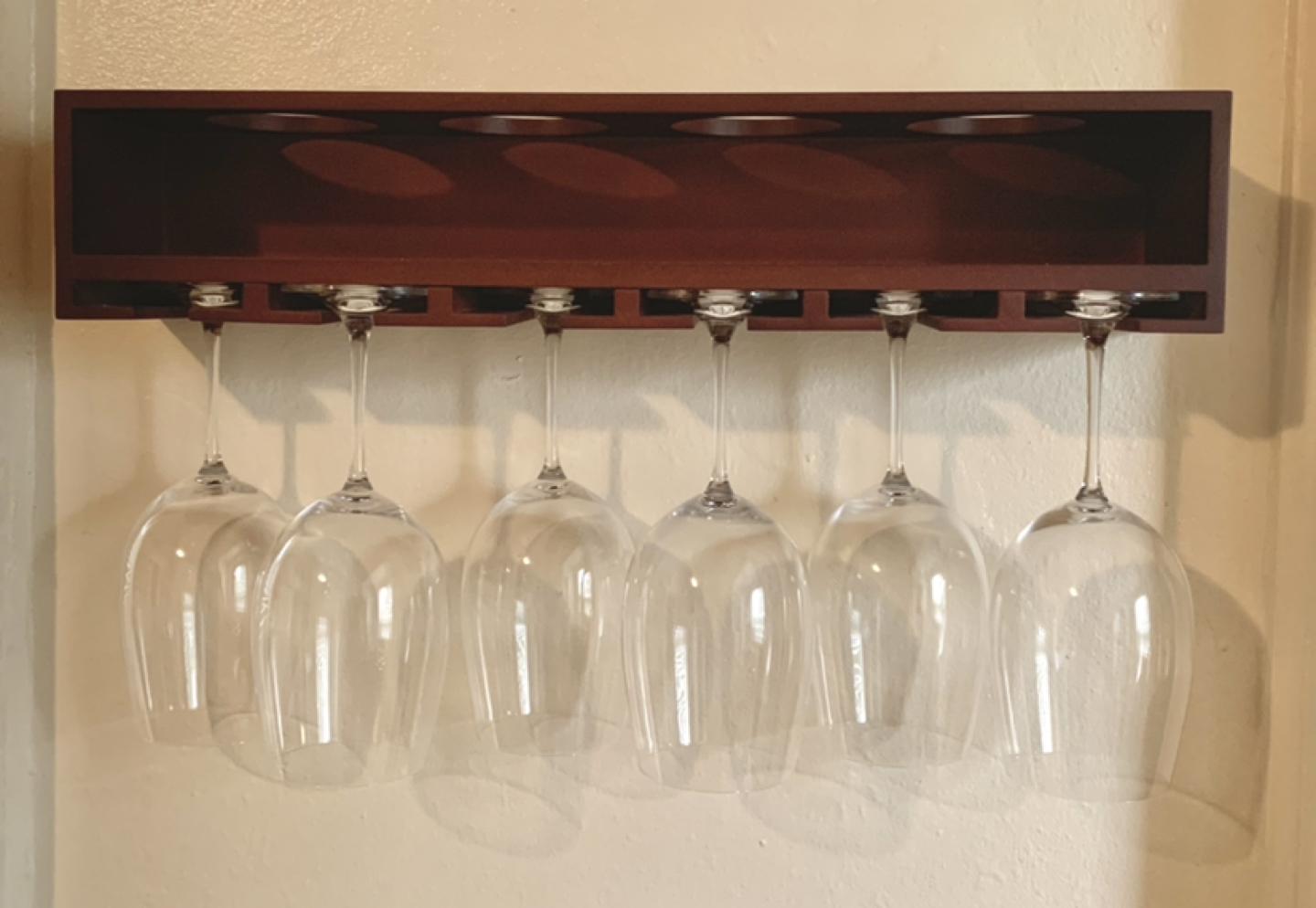 Wall mount wine & glass rack