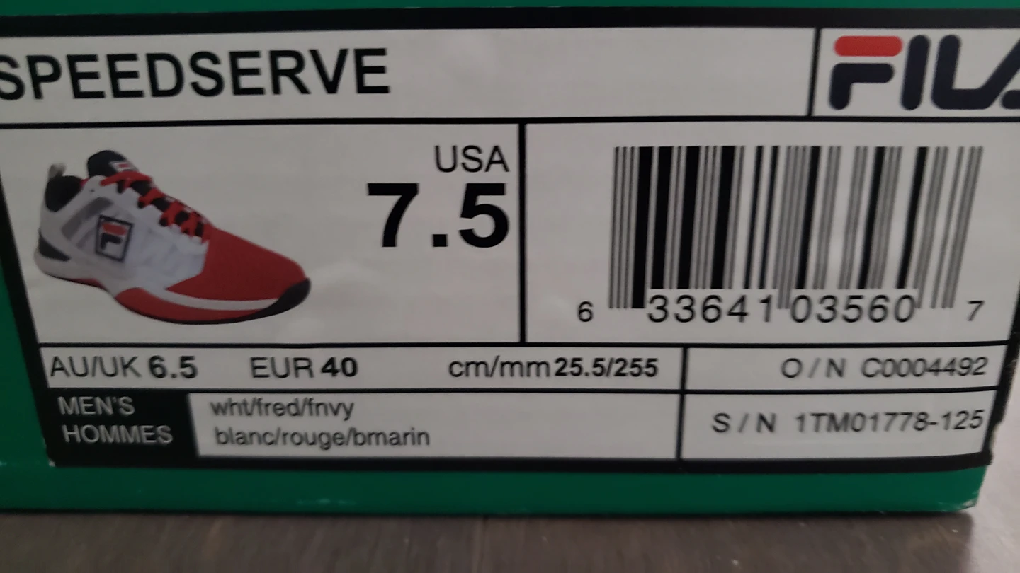 Brand New FILA Mens Speedserve Tennis Shoes - photo 3