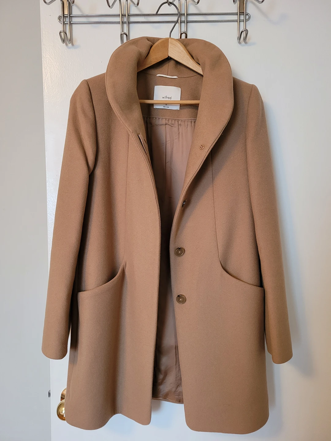 Wilfred Cocoon Coat Size XS Camel Color thumbnail