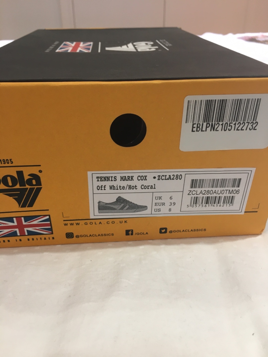 NIB - GOLA Canvas White Tennis Shoes - EU39 ~ W8 - Never Worn image indicator(4)