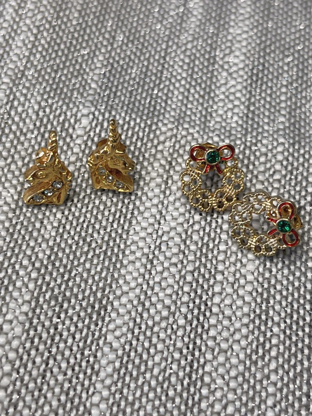 Vintage Unicorn stud earrings thumbnail