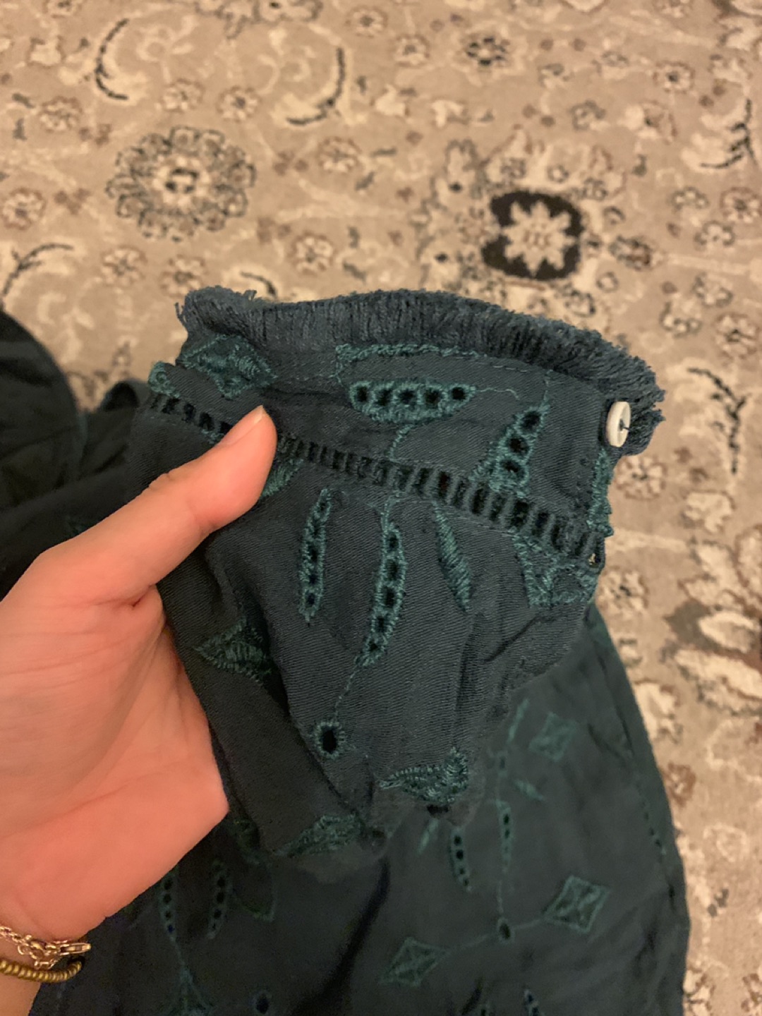 Zara Cotton 3/4 Sleeve Eyelet image indicator(3)