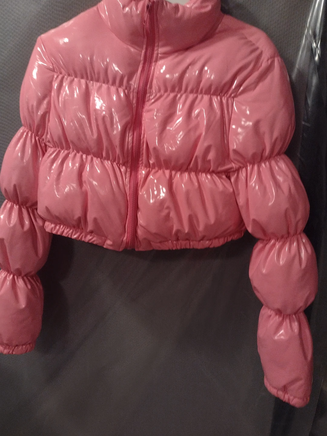 New pink bubble jacket size s-M