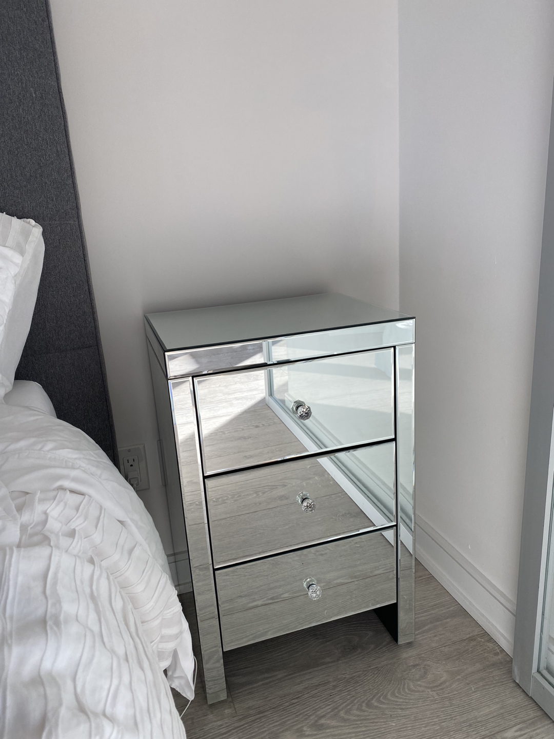 Mirrored nightstand