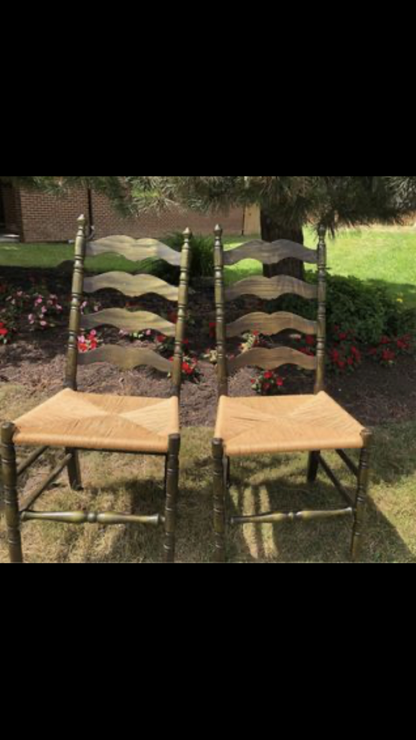 5 oak chairs with wicker seat (dinning chairs ) - photo 4