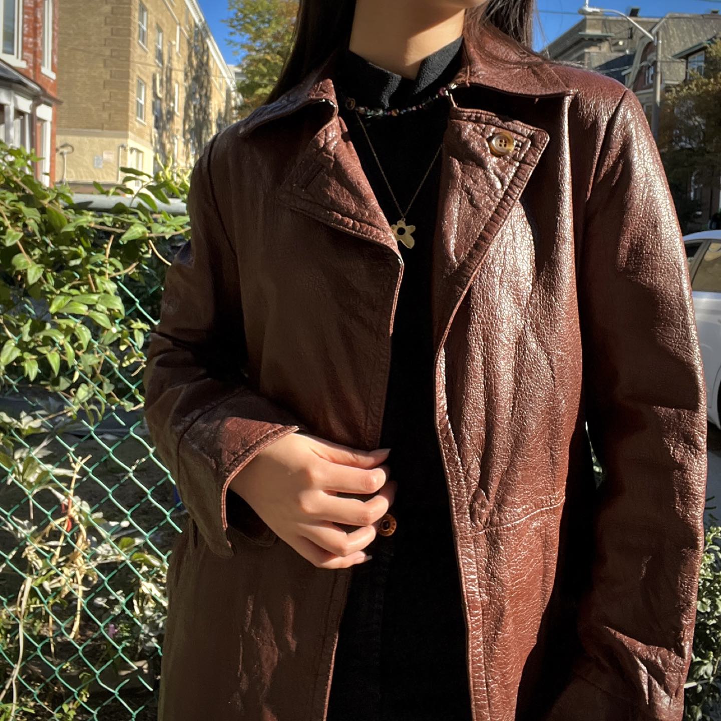 Vintage Leather Trench Coat image indicator(5)