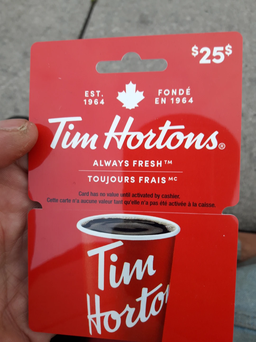 $25 Tim Hortons Gift card